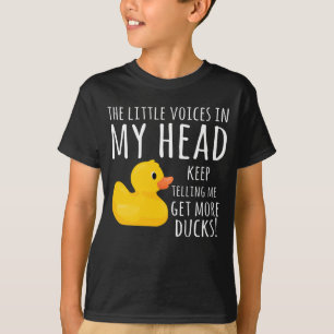 Camiseta Engraçado Pato de Borracha Vozes Pequenas na minh