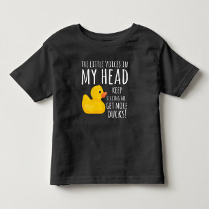 Camiseta Engraçado Pato de Borracha Vozes Pequenas na minh