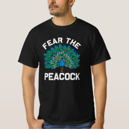 Camiseta Engraçado Pavão Medo Pavão