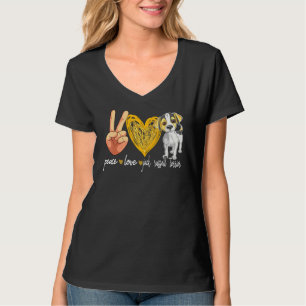 Camiseta Engraçado Paz Com Amor Jack Russell Terrier Cachor