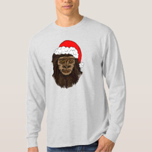 Camiseta Engraçado Pé-Grande No Humor Sasquatch De Santa Ha
