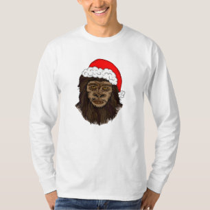 Camiseta Engraçado Pé-Grande No Humor Sasquatch De Santa Ha