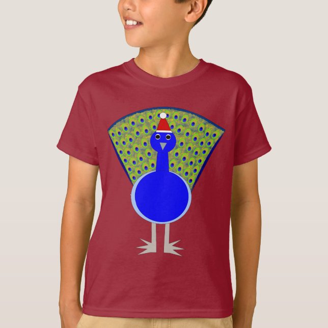 Camiseta Engraçado Peacock de Natal (Frente)