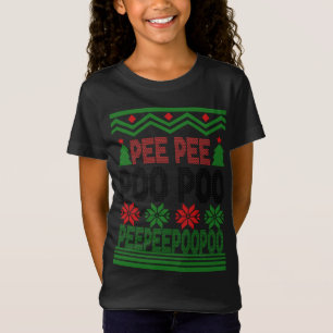 Camiseta Engraçado Pee Poo Poo Poo Feio Suor de Natal Suado
