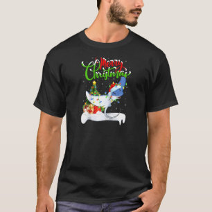 Camiseta Engraçado Peixe-Aranha Passado Sobre Xmas Iluminaç