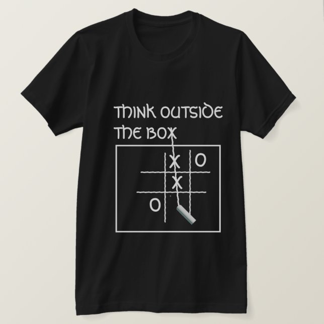 Camiseta Engraçado Pensar Fora Da Caixa Tic Tac Toe (Frente do Design)