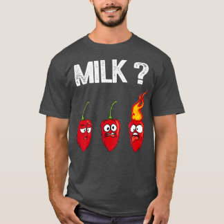 Camiseta Engraçado Pepper Quente Habanero Molho Leite