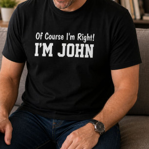 Camiseta Engraçado Personalizado João Nome Claro que Estou