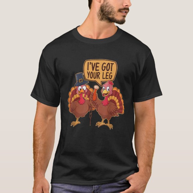 Camiseta Engraçado Perus de Ação de Graças Tenho o Humor da (Frente)