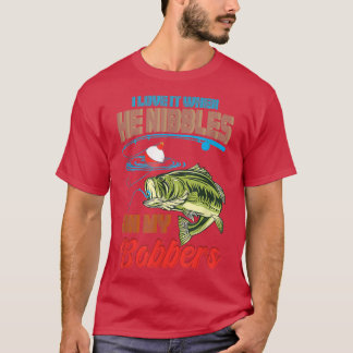 Camiseta Engraçado Pesca Eu Amo-o Quando Ele Nibbles