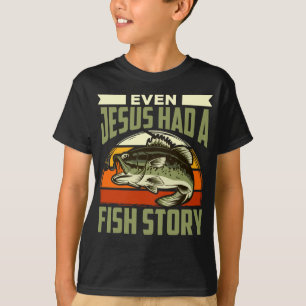 Camiseta Engraçado pescador religioso Piada humor cristão