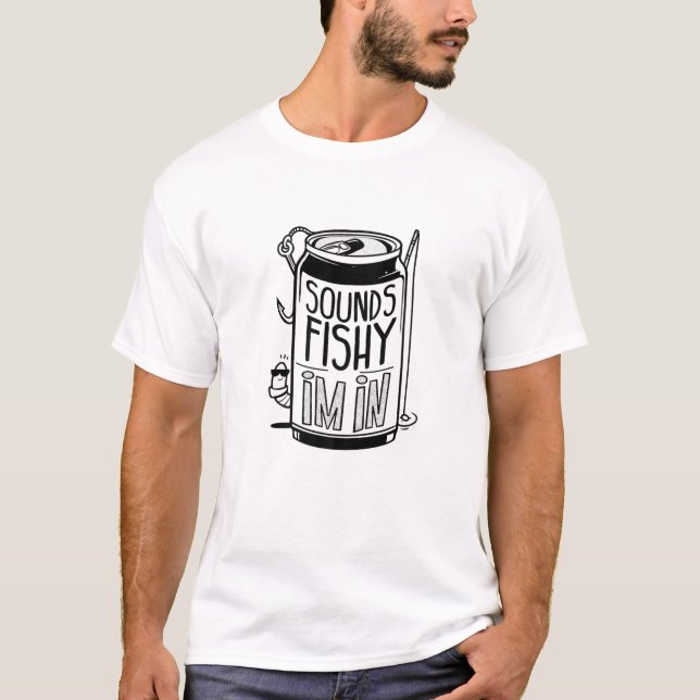 Camiseta Engraçado pescar por Pai soa peixe Estou na cervej (Frente)