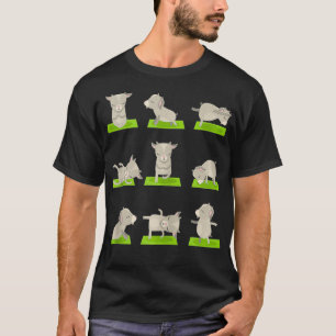 Camiseta Engraçado Pet Goat Yoga No Mat Gym Professor Instr