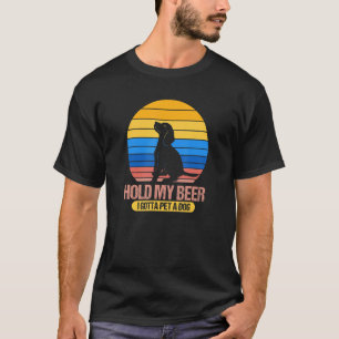 Camiseta Engraçado, Pet Graphic Tee - Segura A Minha Cervej