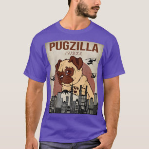 Camiseta Engraçado Pet Pajama Pug Dog Outfit Pugzilla Tee 