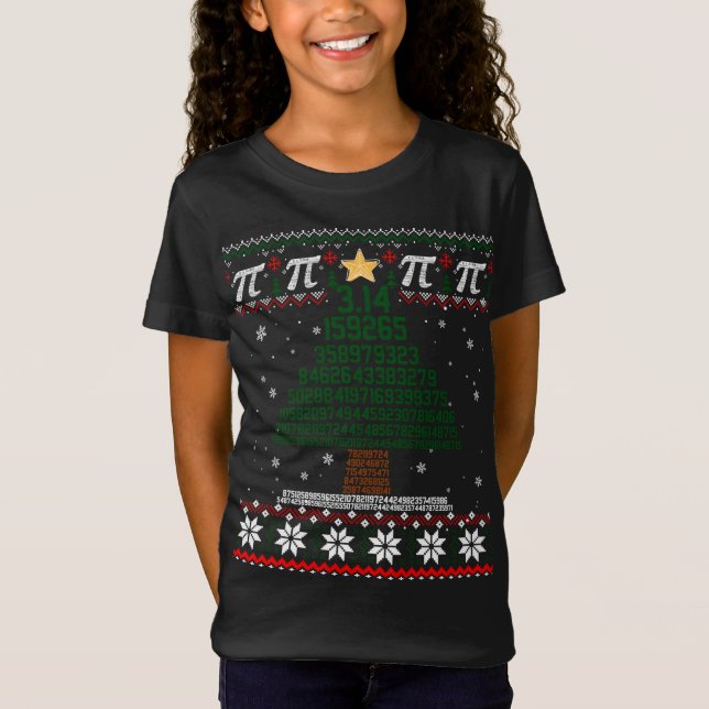 Camiseta Engraçado Pi Árvore de Natal Professor de Matemáti (Frente)