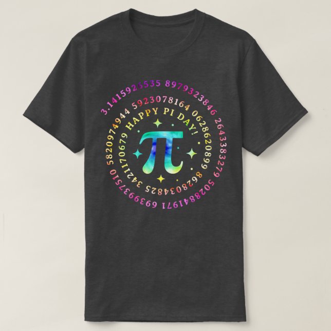 Camiseta Engraçado Pi Day Espiral Pi Math Tie Dye Professor (Frente do Design)