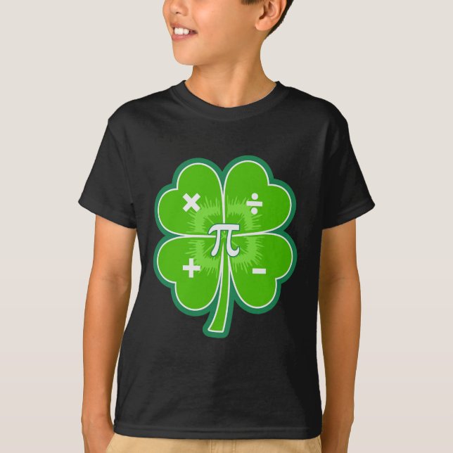 Camiseta Engraçado Pi Day Math Patricks Day Luck Shamrock G (Frente)