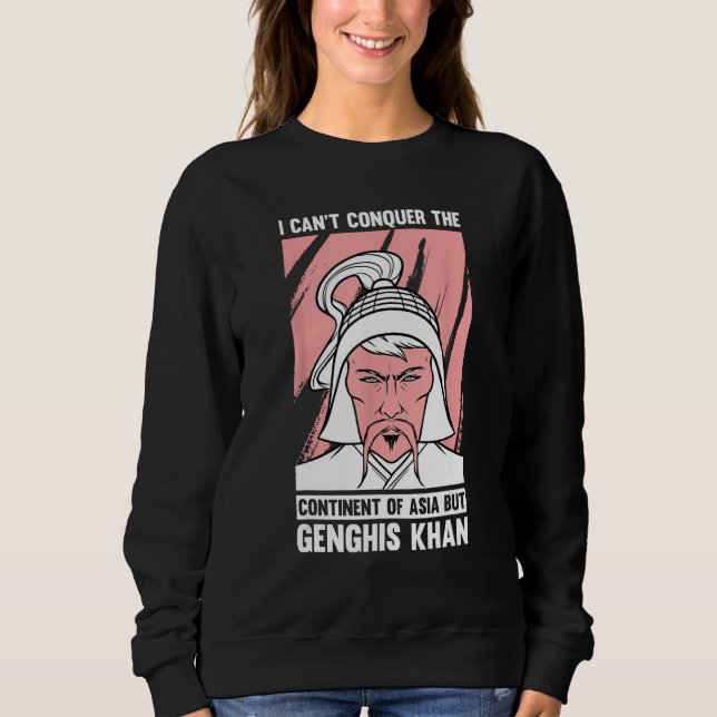 Camiseta Engraçado Piada da História Mongol e Genghis Khan  (Frente)