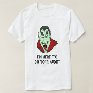 Camiseta Engraçado Piada de Táxi Vampiro Rosto IRS Audito