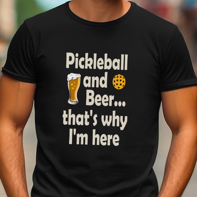 Camiseta Engraçado Pickleball e Cerveja É por isso que esto (Criador carregado)