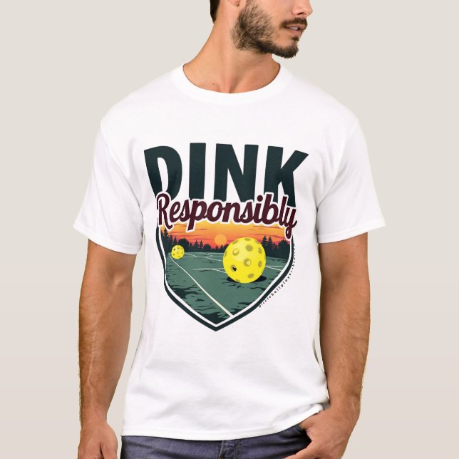 Camiseta Engraçado Pickleball para Homens - "Dink  (Frente)