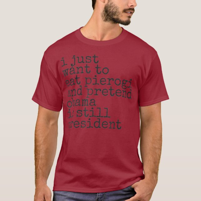 Camiseta Engraçado Pierogi Democrata Polonês I Miss Obama 4 (Frente)