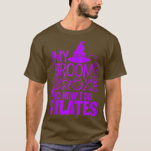 Camiseta Engraçado Pilates Halloween Gym Exercise Bruxas Ha