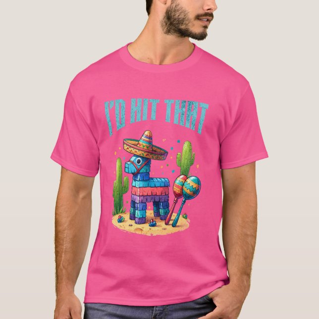 Camiseta Engraçado Pinata, eu atingiria a celebração da fes (Frente)