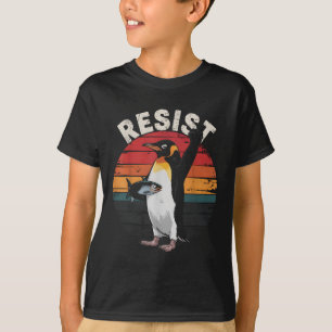 Camiseta Engraçado Pinguim Resiste Protesto Contra Humor Ta