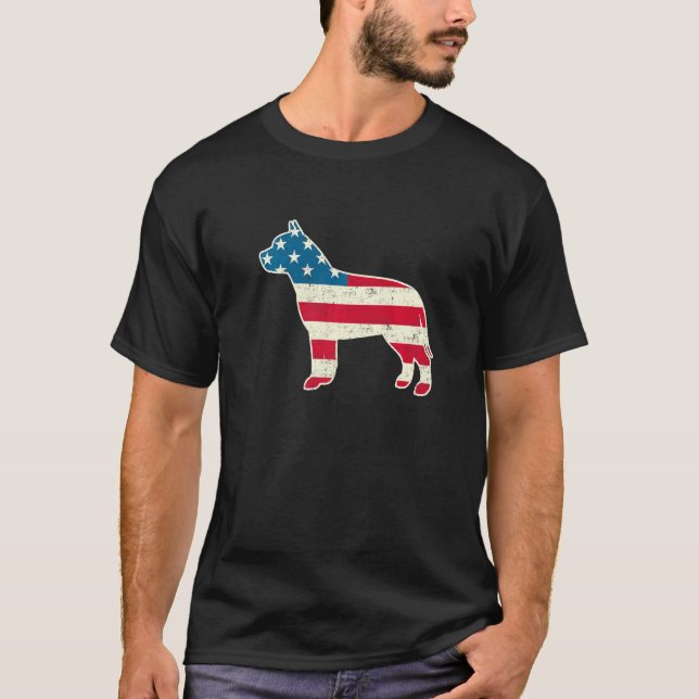 Camiseta Engraçado Pit Bull Terrier Cachorro Americano 4 de (Frente)