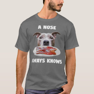 Camiseta Engraçado Pitbull Um Nariz Sempre Conhece Terrie, 