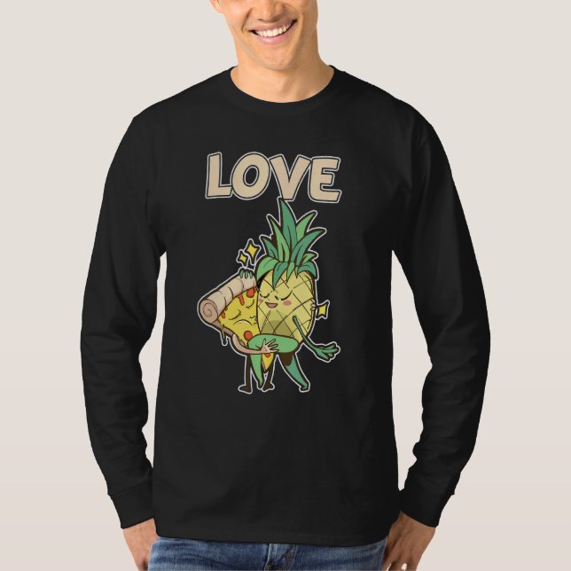 Camiseta Engraçado Pizza Hawaii Casal de Parceiro Pineapple (Frente)