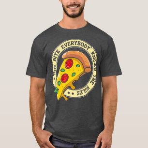 Camiseta Engraçado Pizza Todos Conhecem As Regras Comida