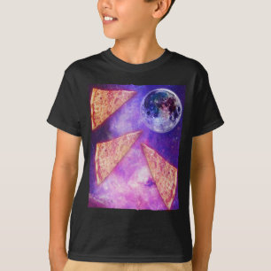 Camiseta Engraçado Pizza Wolf Moon