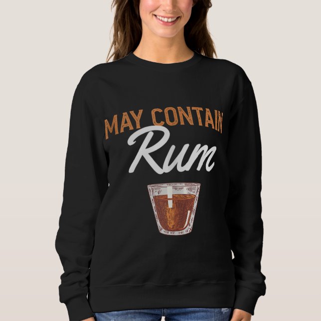 Camiseta Engraçado Pode Conter Rum Bebida Alcoólica De Rum (Frente)