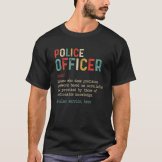 Camiseta Engraçado Policial Definição De Vintage
