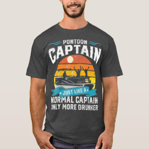 Camiseta Engraçado Pontoon Capitão Bat Lake Barco Beer Po