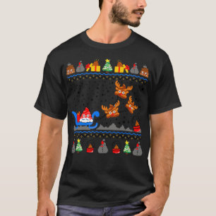 Camiseta Engraçado Poop Emoji Christmas Sweater