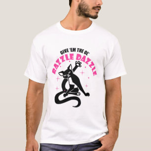 Camiseta Engraçado Pose Gato De Gato Me Dê A Ol Razzle