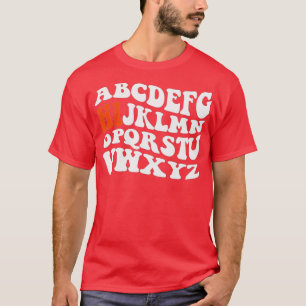 Camiseta Engraçado Pré K Jardim De Infância Oi Alfabet De V