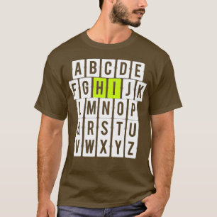 Camiseta Engraçado Pré K Jardim De Infância Oi Alfabet De V