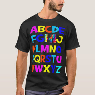Camiseta Engraçado Pré K Jardim De Infância Oi Alfabet De V