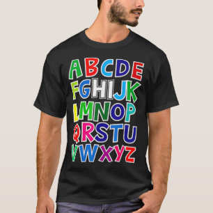 Camiseta Engraçado Pré K Jardim De Infância Oi Alfabet De V