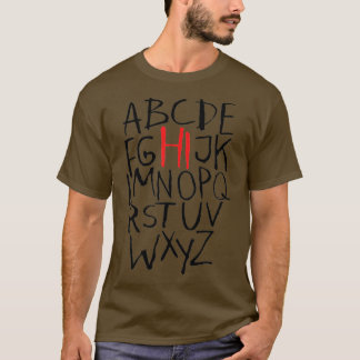 Camiseta Engraçado Pré K Jardim De Infância Oi Alfabet De V