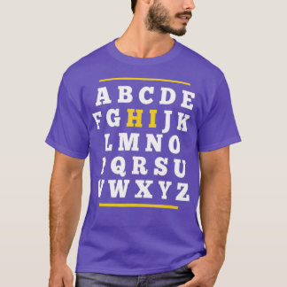 Camiseta Engraçado Pré K Jardim De Infância Oi Alfabet De V