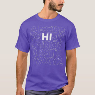 Camiseta Engraçado Pré K Jardim De Infância Oi Alfabet De V