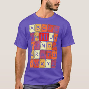 Camiseta Engraçado Pré K Jardim De Infância Oi Alfabet De V