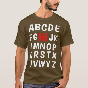 Camiseta Engraçado Pré K Jardim De Infância Oi Alfabet De V