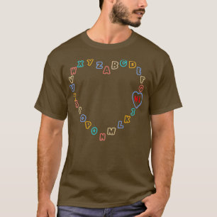 Camiseta Engraçado Pré K Jardim De Infância Oi Alfabet De V